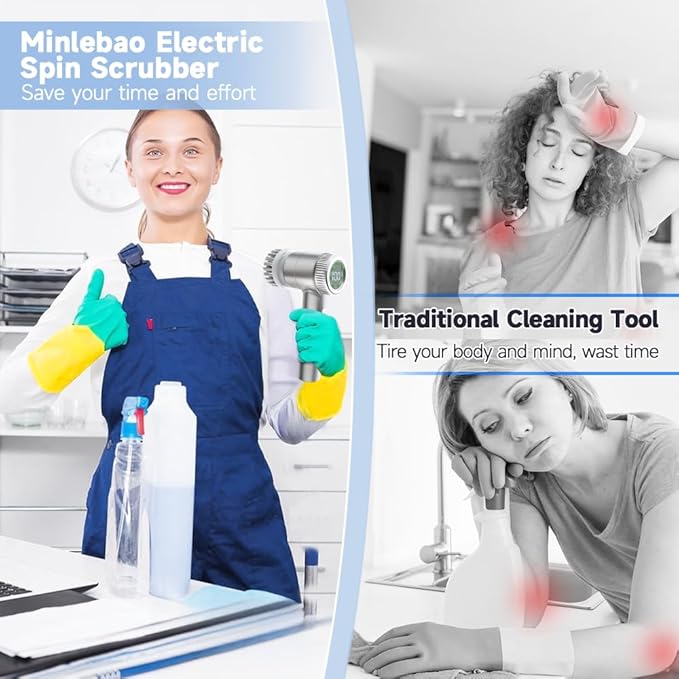 Cleaning Without Hurting Your Hands-Multifunctional Electric Cleaning Brush💦