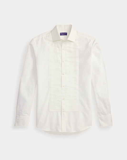 Poplin French Cuff Tuxedo Shirt White
