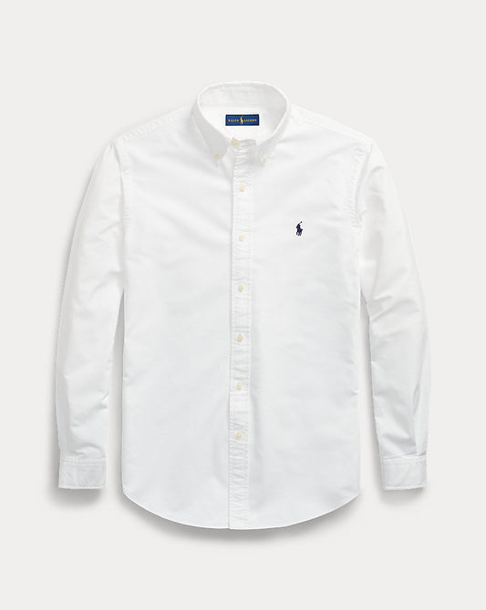 Custom Fit Garment-Dyed Oxford Shirt White