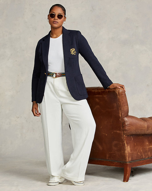 Double-Knit Jacquard Blazer Park Avenue Navy