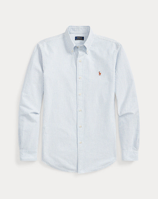 Custom Fit Oxford Shirt Blue/White Stripe