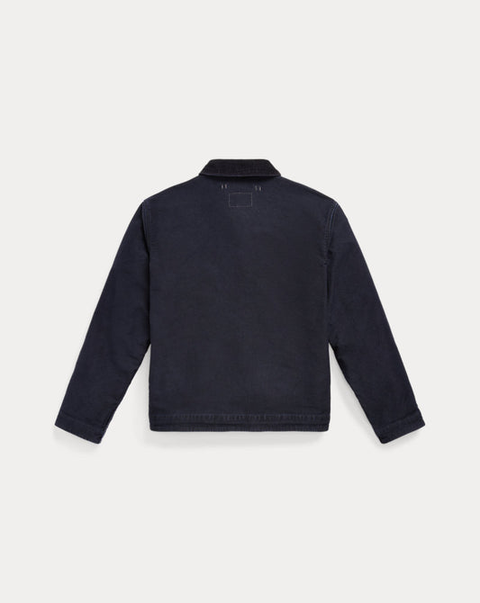 Corduroy-Collar Cotton Deck Jacket Dark Navy