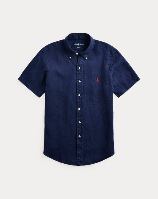 Custom Fit Linen Shirt Newport Navy