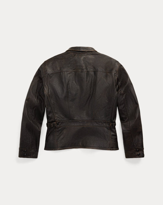 Leather Jacket Black Over Brown