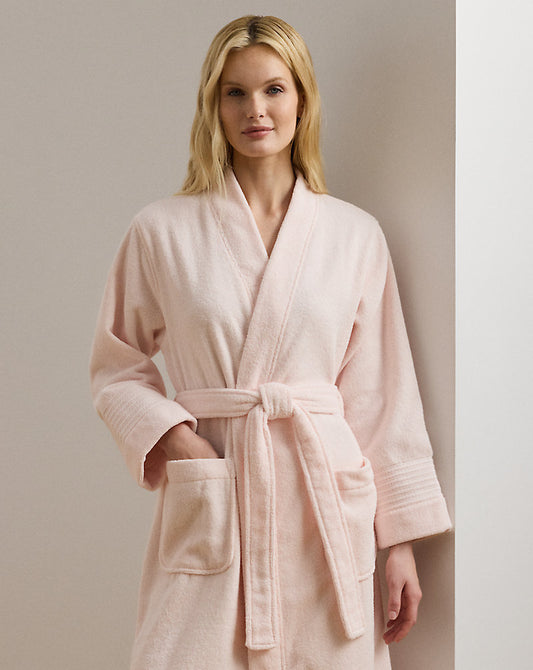 Custom Cotton Terry Cloth Robe Pink