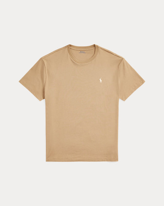 Classic Fit Jersey Crewneck T-Shirt Luxury Tan