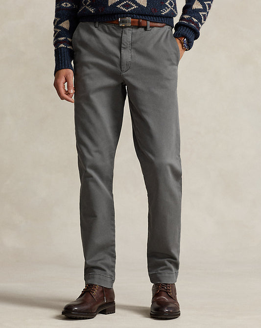 Stretch Slim Fit Knitlike Chino Trouser Dark Metal
