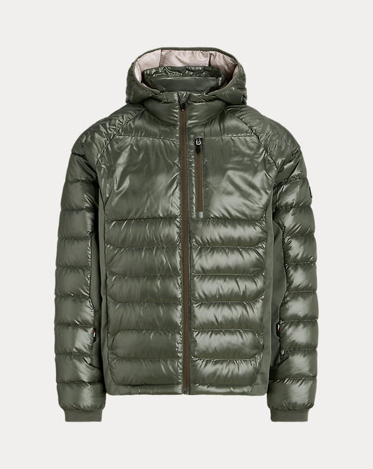 Water-Repellent Hybrid Down Jacket Fossil Green