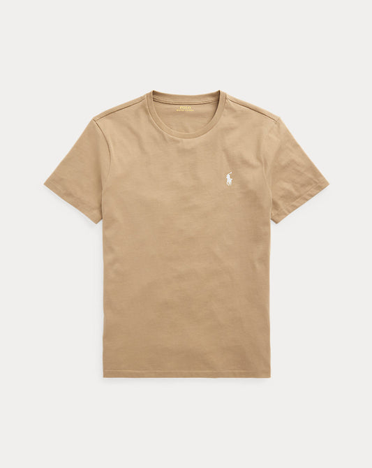 Custom Slim Fit Jersey Crewneck T-Shirt Caf¨¦ Tan