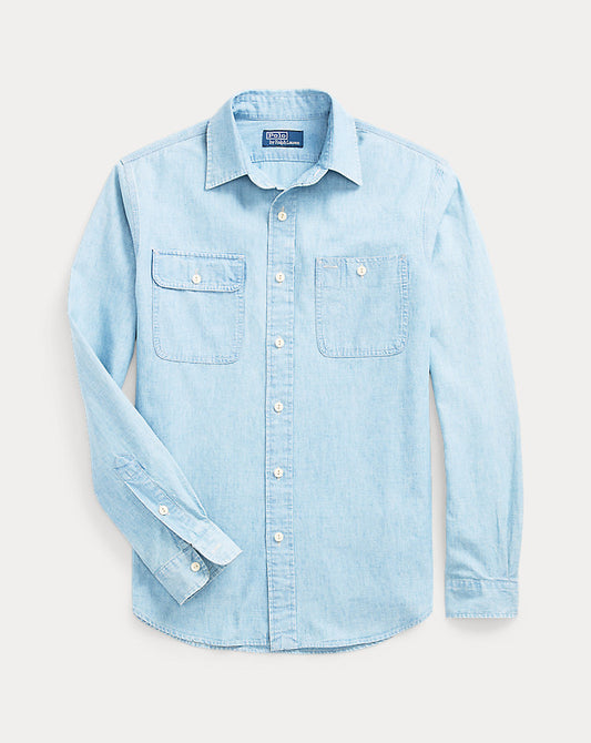 Classic Fit Chambray Workshirt Lt Indigo 1