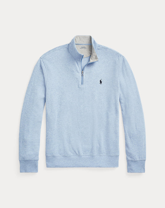 Luxury Jersey Quarter-Zip Pullover Isle Heather/C7978