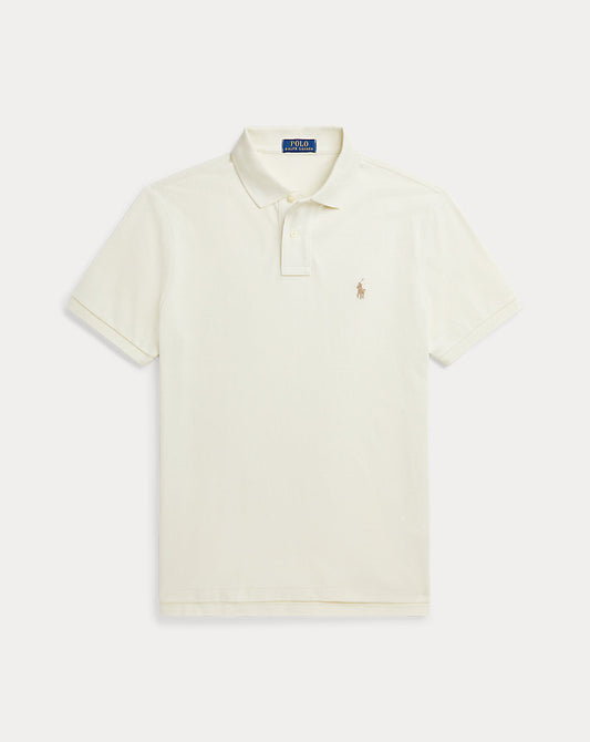 Custom Slim Fit Mesh Polo Shirt Natural-101