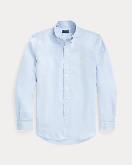 Custom Fit Linen Shirt Blue Hyacinth