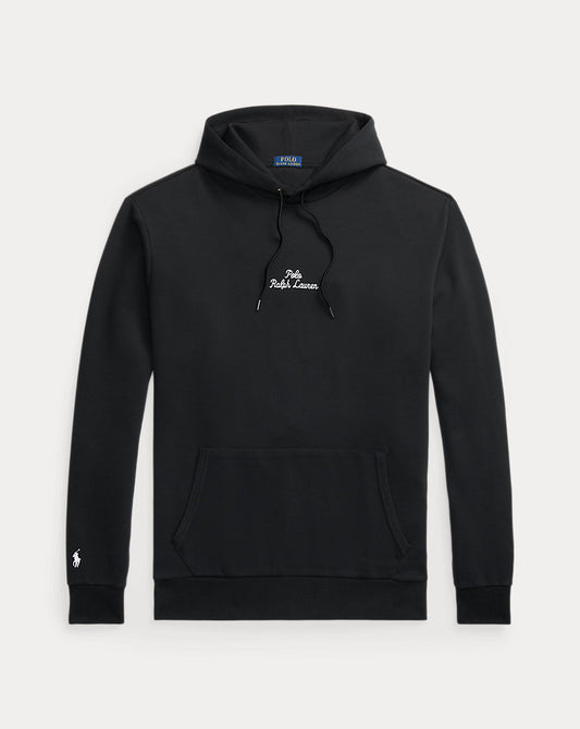 Logo Double-Knit Hoodie Polo Black