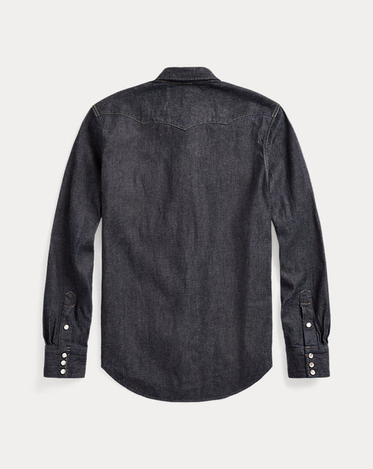 Slim Fit Denim Western Shirt Rinse