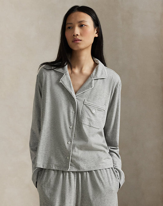 Jersey Long-Sleeve Pyjama Set Heather Grey