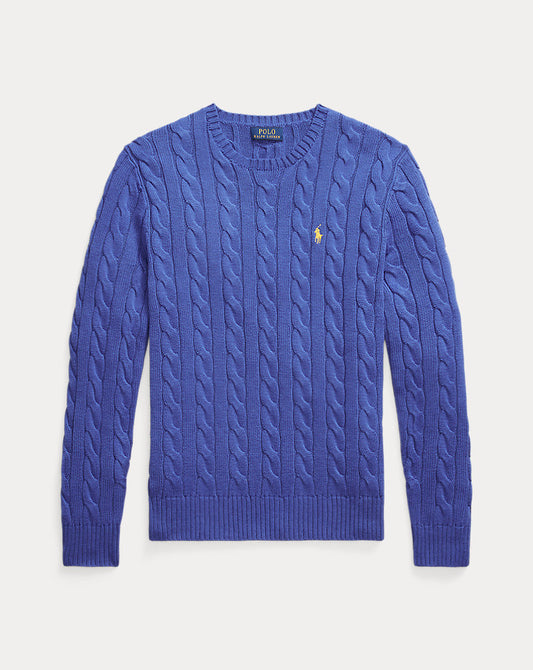 Cable-Knit Cotton Jumper Bluebell Bloom