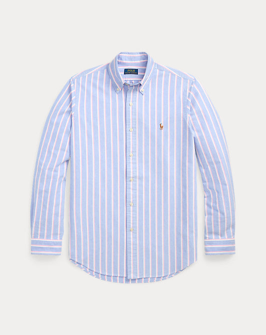 Custom Fit Striped Oxford Shirt Blue/Pink