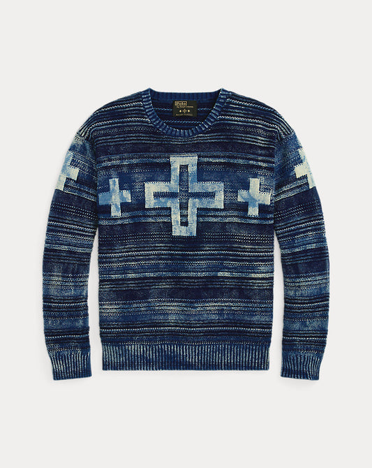 Naiomi Glasses Cotton Jumper Indigo Combo