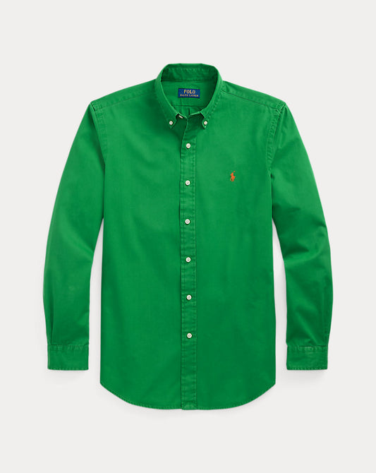 Custom Fit Twill Shirt Cruise Green