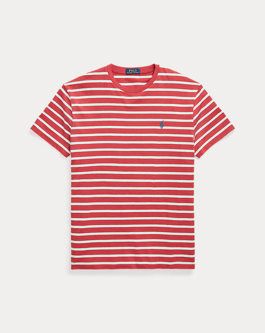 Custom Slim Fit Striped Jersey T-Shirt Spring Red/White