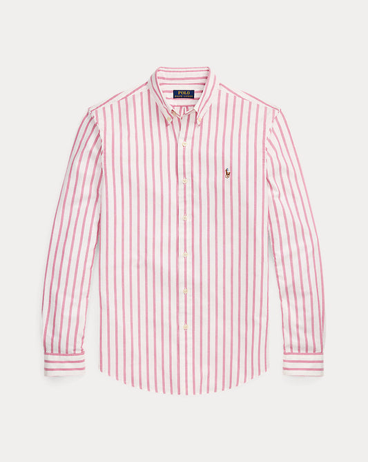 Slim Fit Striped Oxford Shirt Pink/White