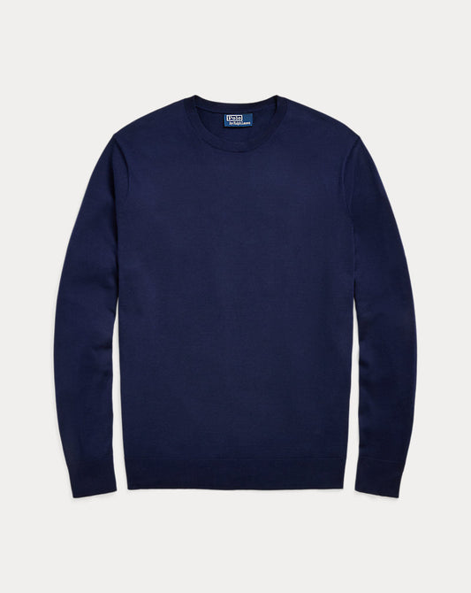 Cotton Crewneck Jumper Bright Navy