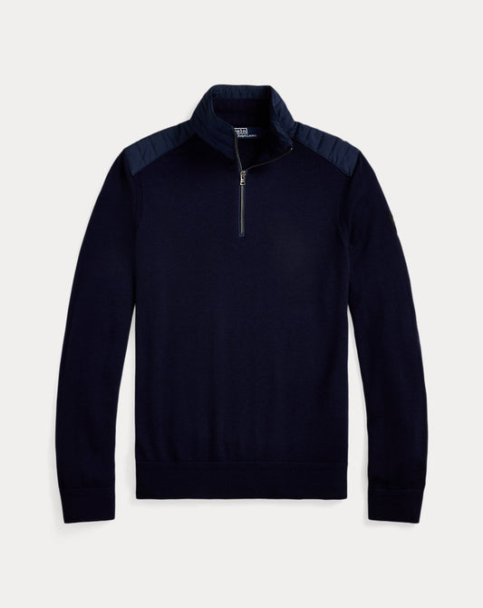Hybrid Quarter-Zip Mockneck Jumper Piper Navy