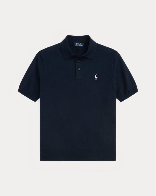 Cotton Polo-Collar Jumper Hunter Navy