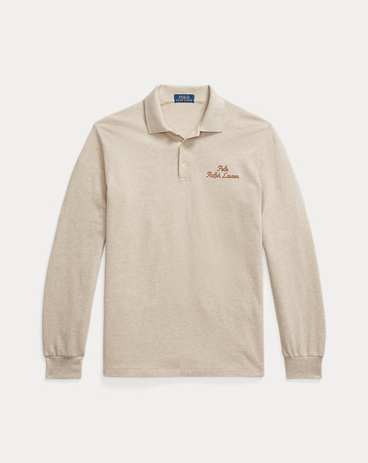 Classic Fit Logo Mesh Polo Shirt Tuscan Beige Heather