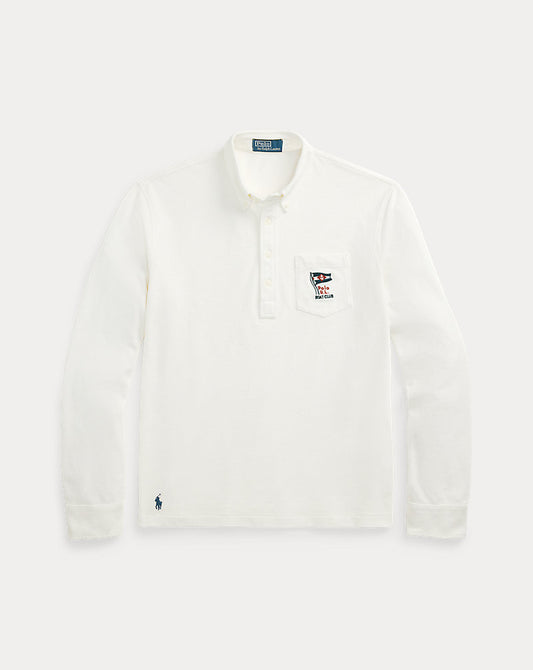 Nautical-Embroidered Mesh Polo Shirt Nevis