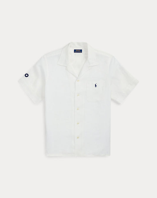 Australian Open Linen-Blend Camp Shirt White