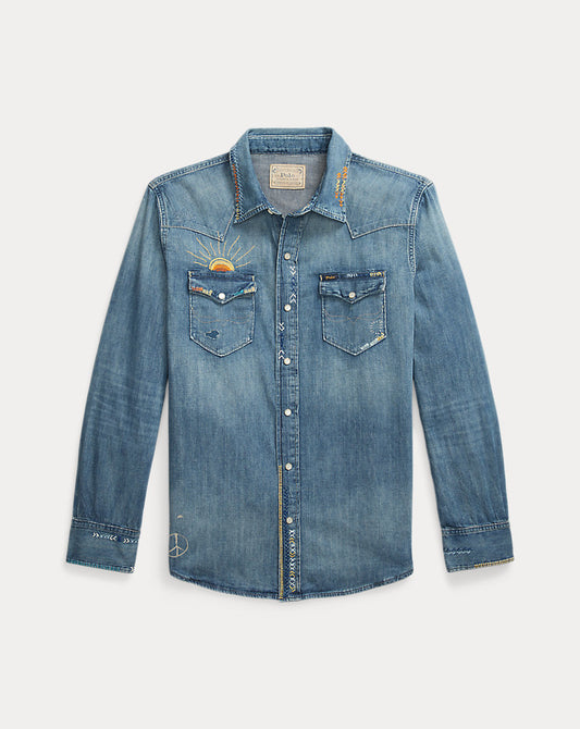 Embroidered Denim Western Shirt Kelley