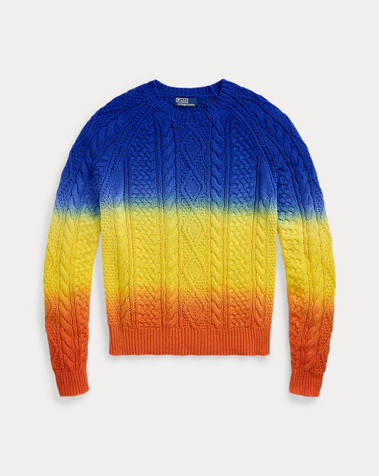 Dip-Dyed Aran-Knit Cotton Jumper Dip Dye Multi