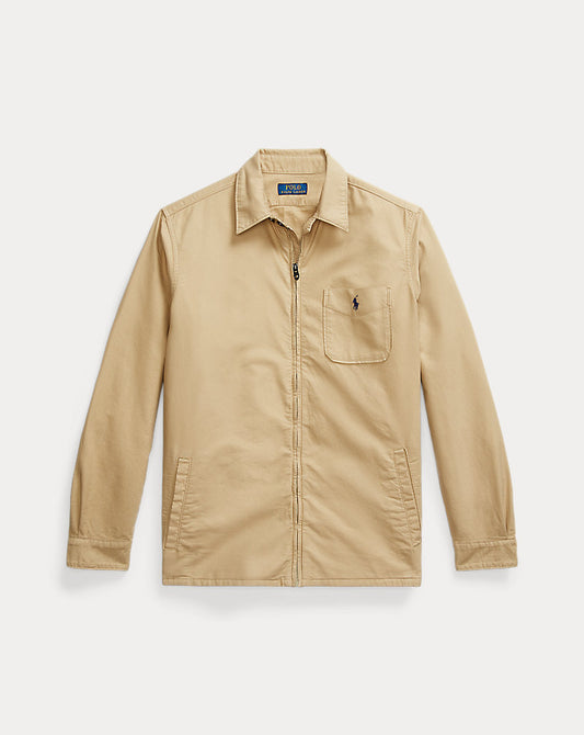 Garment-Dyed Oxford Overshirt Surrey Tan