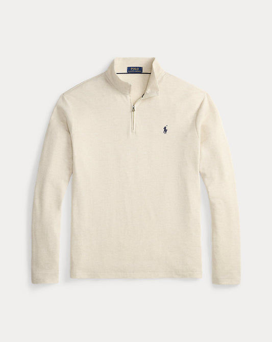 Jacquard Quarter-Zip Pullover Chalk Heather