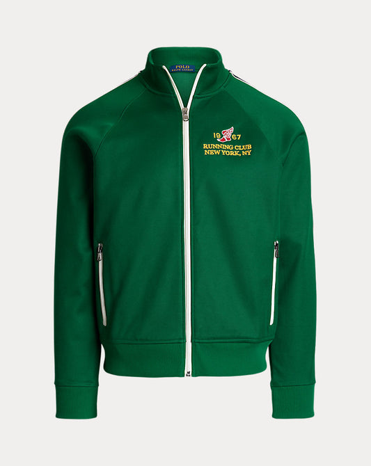 Embroidered Plaited Tricot Track Jacket Tennis Green