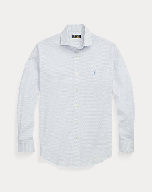 Custom Fit Print Stretch Poplin Shirt Diamond Dot Deco