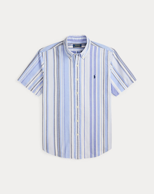 Custom Fit Striped Oxford Shirt Blue Multi