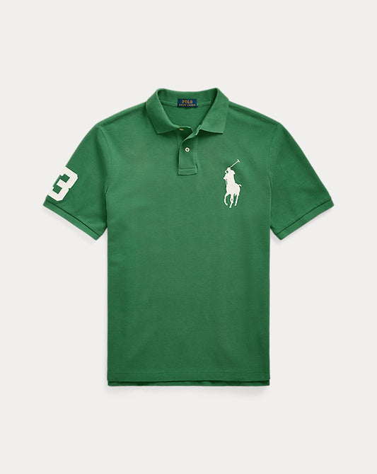 Custom Slim Fit Big Pony Mesh Polo Shirt Antique Green