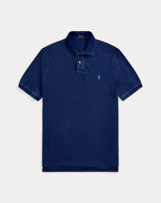 Classic Fit Indigo Mesh Polo Shirt Dark Indigo