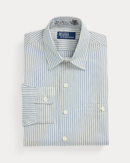 Classic Fit Striped Workshirt Cream Blue Multi