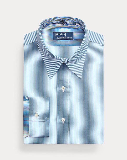 Classic Fit Striped Popover Shirt Blue White