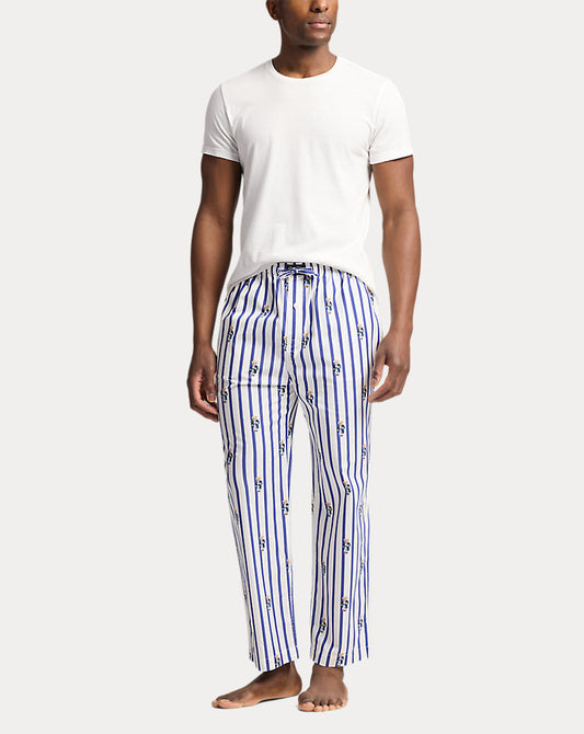 Polo Bear Striped Cotton Pyjama Trouser All Over Bear Stripe