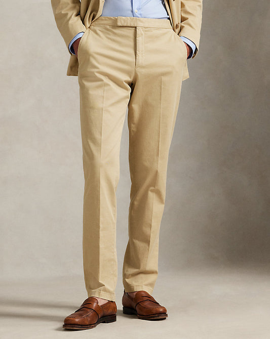 Garment-Dyed Stretch Chino Suit Trouser Tan