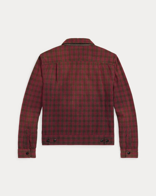 Checked Woven Shirt Jacket Red/Black
