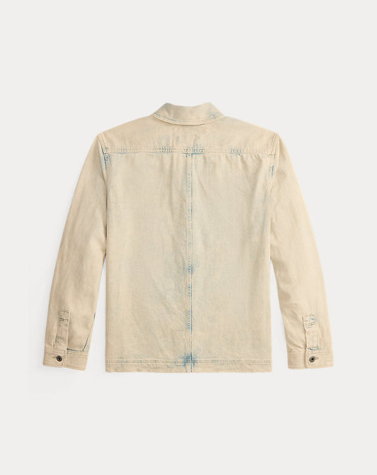 Washed Indigo Selvedge Denim Overshirt Faded Indigo
