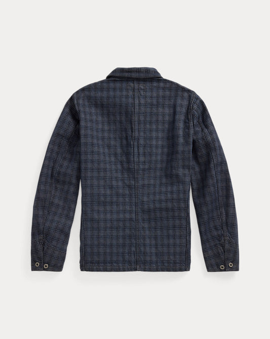 Plaid Jacquard Denim Jacket Navy Multi