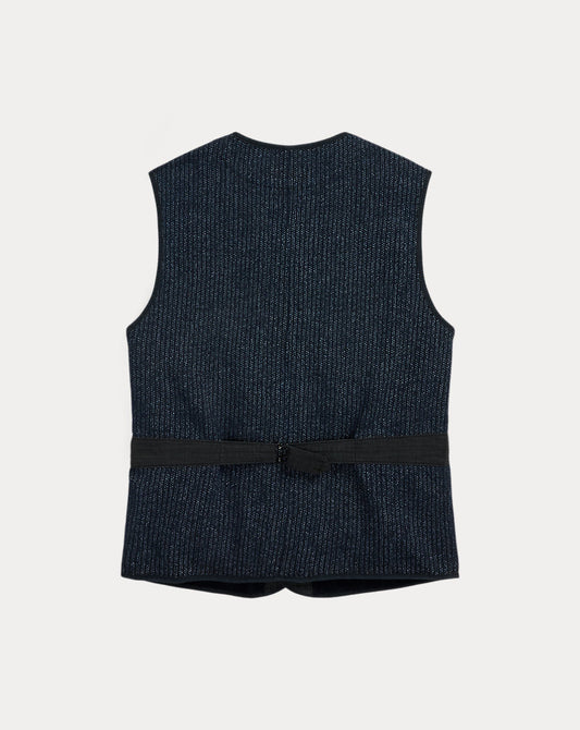 Print Indigo Fleece Waistcoat Navy Multi