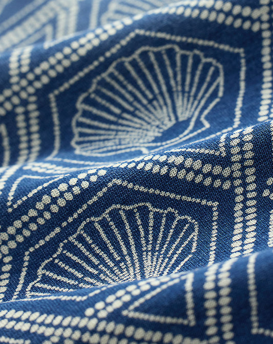 Indigo Shell-Print Jersey Short Indigo/Multi